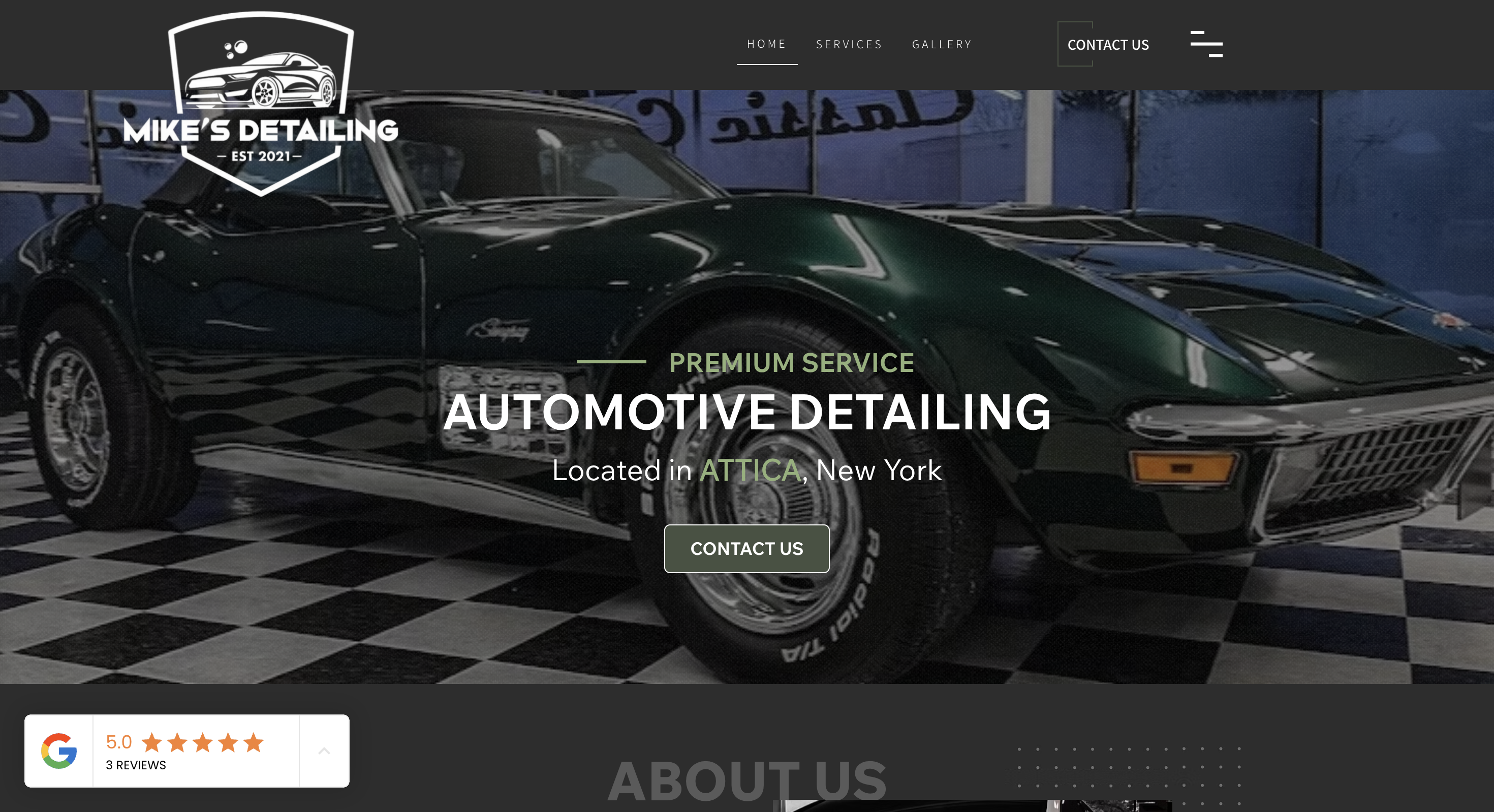 Mike's Detailing website screenshot