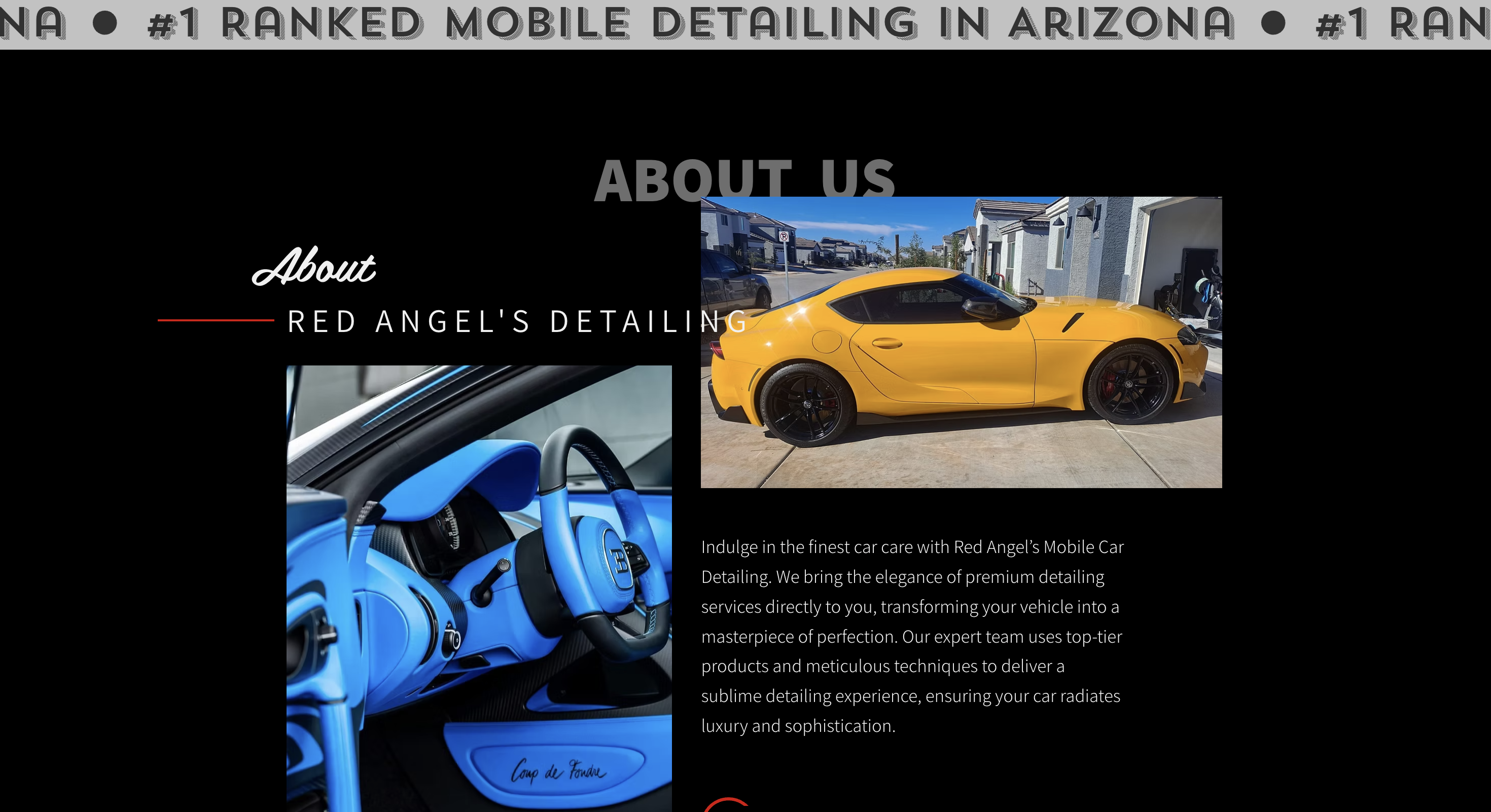 Red Angel's Mobile Detailing website screenshot