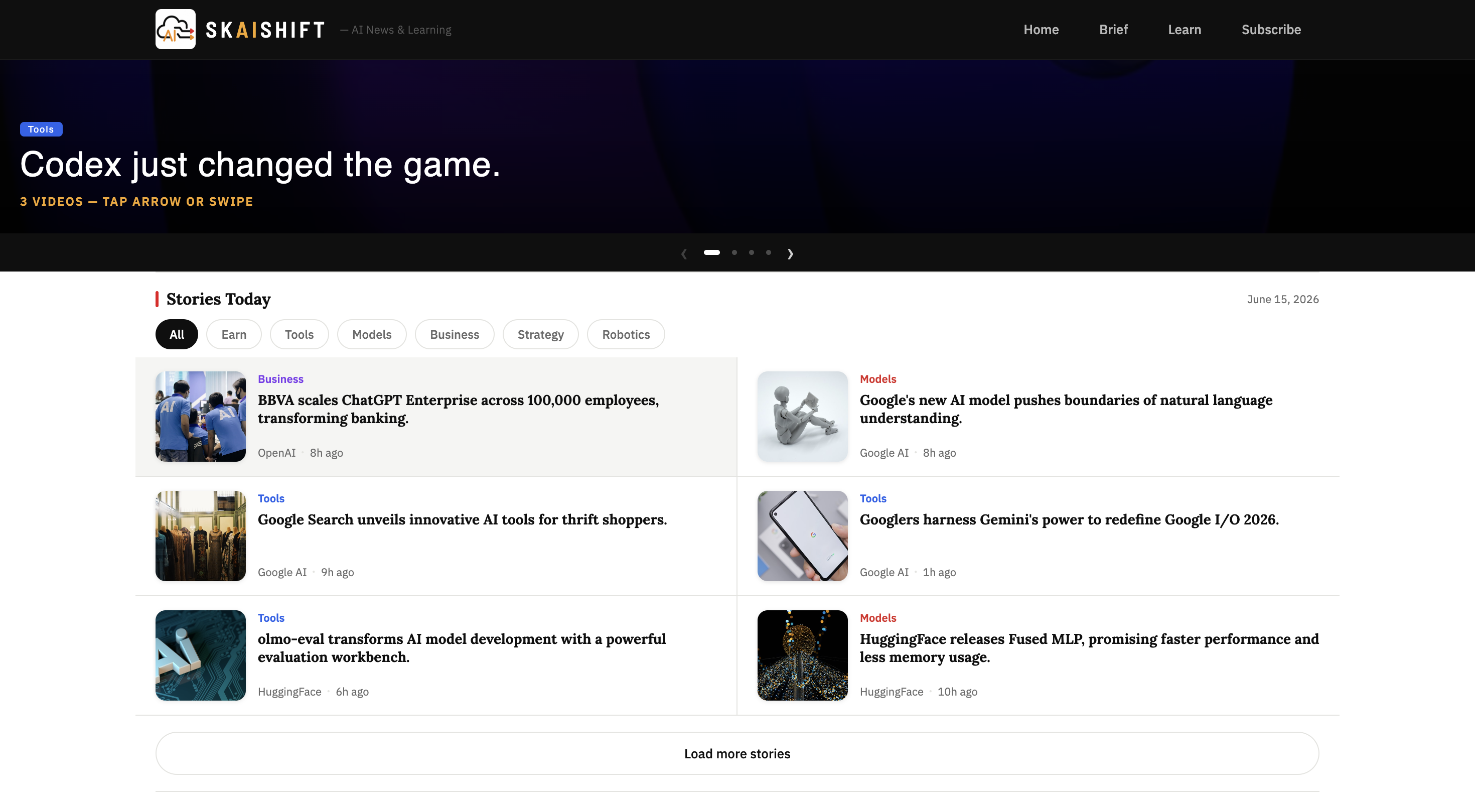 skAIshift website screenshot